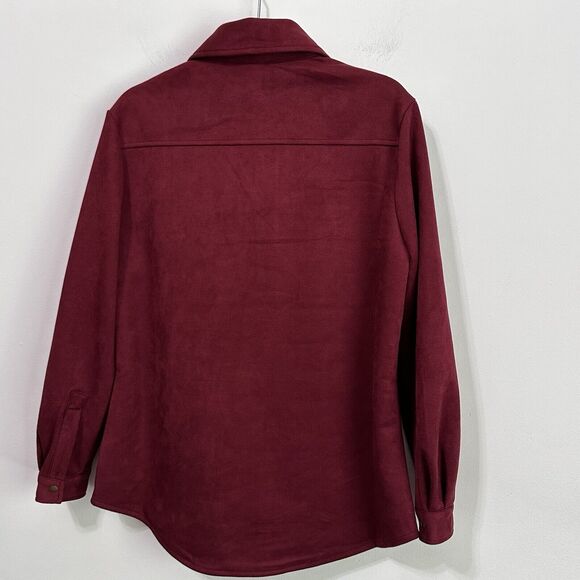 Ninety Clothing Company Snap Front Shirt Wine Medium Shacket Soft Pockets NEW‎ - Picture 6 of 10